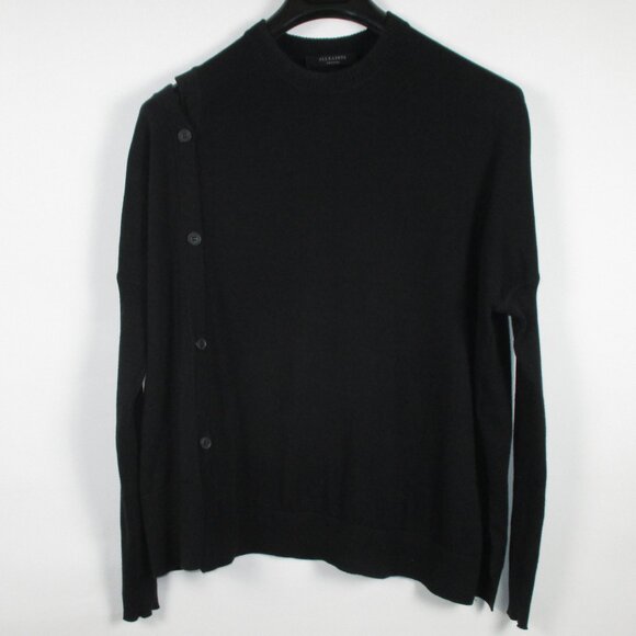 ALLSAINTS "RIA" COLD SHOULDER SIDE BUTTON SWEATER - Picture 8 of 14